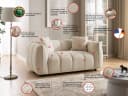 S-Style Möbel Sofa 2-Sitzer Nubira Beige Bubble-Optik Strukturstoff Bild 3