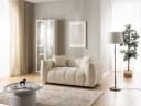 S-Style Möbel Sofa 2-Sitzer Nubira Beige Bubble-Optik Strukturstoff Bild 4