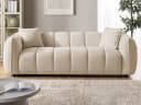 S-Style Möbel Sofa 3-Sitzer Nubira Hellbeige Strukturstoff Bubble-Optik Bild 1