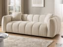 S-Style Möbel Sofa 3-Sitzer Nubira Hellbeige Strukturstoff Bubble-Optik Bild 2