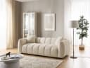 S-Style Möbel Sofa 3-Sitzer Nubira Hellbeige Strukturstoff Bubble-Optik Bild 4