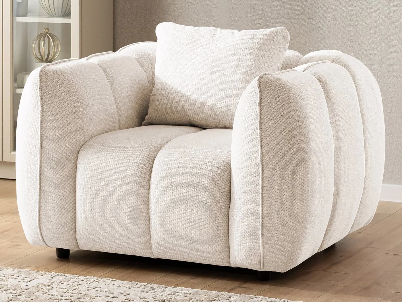 S-Style Möbel Polstergarnitur Nubira Beige Bubble-Optik - Bild 4