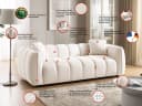 S-Style Möbel Polstergarnitur Nubira Beige Bubble-Optik Bild 5