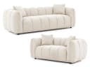 S-Style Möbel Polstergarnitur Nubira 3+2 Hellbeige Bubble-Optik Bild 2