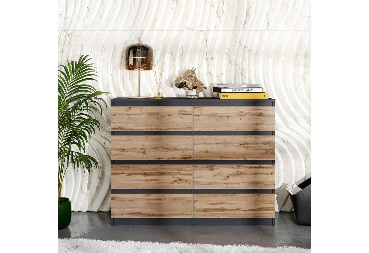 Furnica Kommode Anthrazit 120 cm mit 8 Schubladen - Bild 5