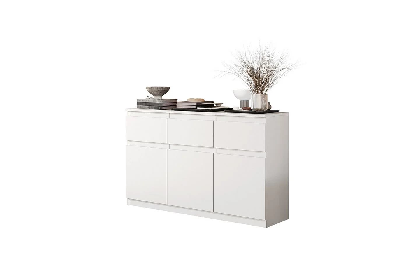 Furnica Kommode Weiß Matt 120 cm mit Schubladen und Türen - Bild 2