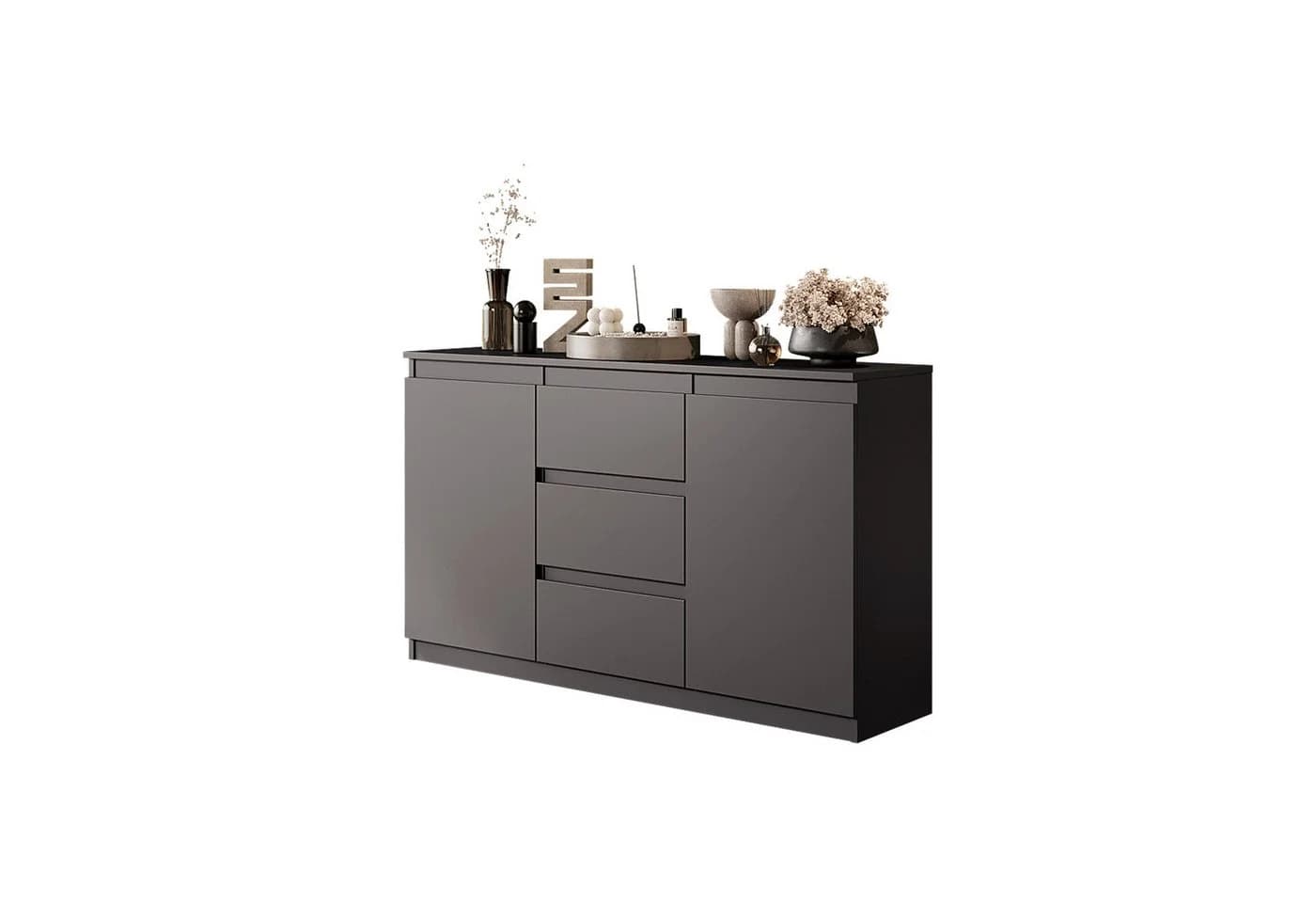 Furnica Kommode Anthrazit 120 cm mit Schubladen und Türen - Bild 2