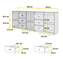 Furnica Kommode Anthrazit 200 cm mit 6 Schubladen und 3 Türen Bild 5