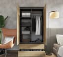 Furnica Kleiderschrank Joelle 90 cm Anthrazit/Weiß mit 2 Türen und 2 Schubladen Bild 4