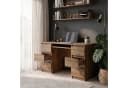 Furnica Schreibtisch CUBA 130cm mit 6 Schubladen und Tastaturablage Wotan Eiche Bild 5
