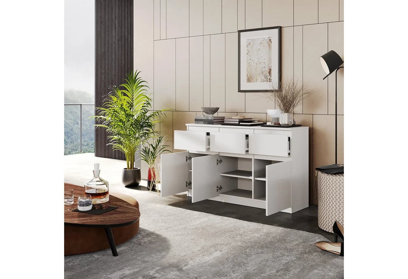 Furnica Kommode NOAH 120cm Weiß Matt - Bild 3