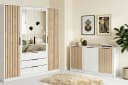 LABOO LUX Schlafzimmer-Set Eiche Wotan Schwarz Kleiderschrank & Kommode Bild 1