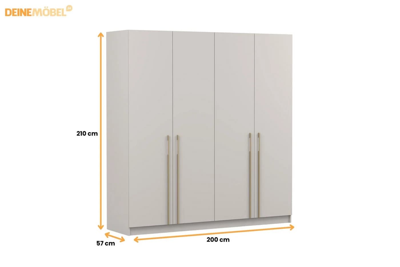 Deine Möbel 24 Schlafzimmer-Set MIRELO 5-tlg. Kaschmir Gold - Bild 5