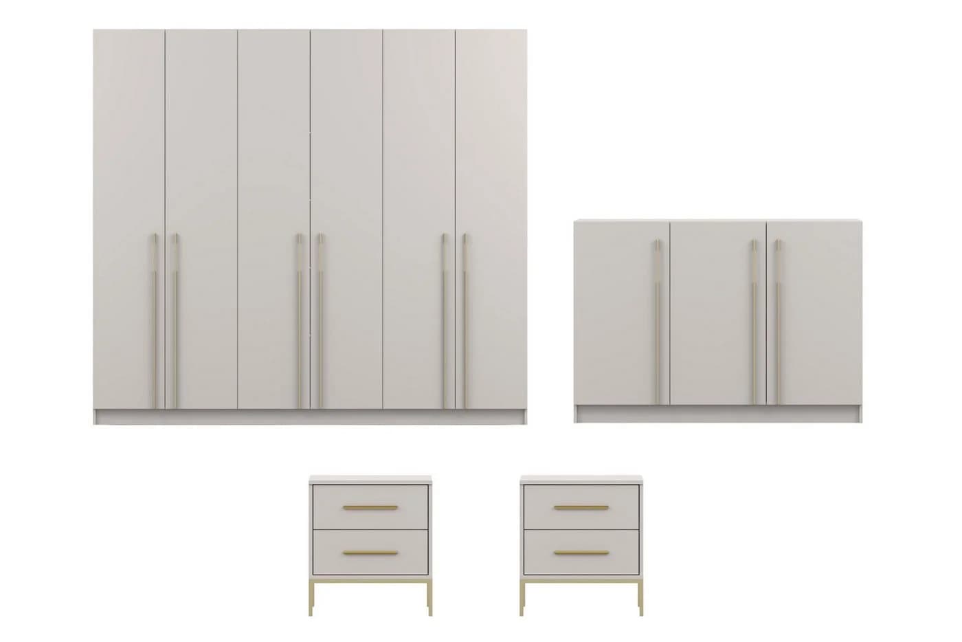 Deine Möbel 24 Schlafzimmer-Set MIRELO Kaschmir 4-tlg. mit Kleiderschrank - Bild 2