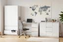 SIMO A Kinderzimmer-Set 3-tlg. mit Kleiderschrank, Schreibtisch & Kommode Weiß Bild 1