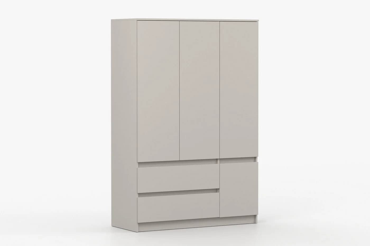 Deine Möbel 24 Kleiderschrank SIMO 01 Weiß 4 Türen 2 Schubladen