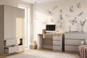 SIMO B Kinderzimmer-Set 3-tlg. Weiß mit Kleiderschrank, Schreibtisch & Kommode Bild 1