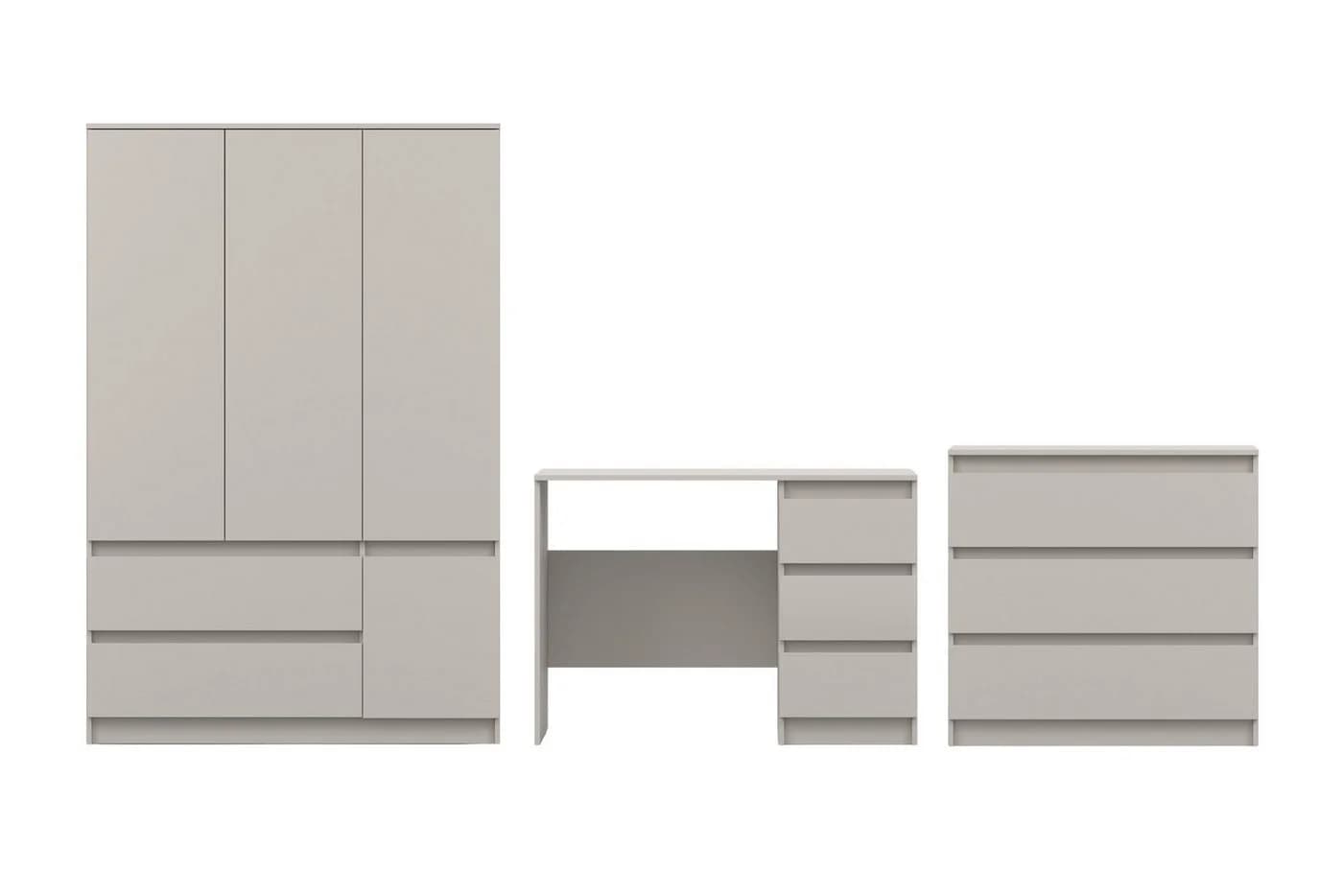SIMO B Kinderzimmer-Set 3-tlg. Weiß mit Kleiderschrank, Schreibtisch & Kommode - Bild 2