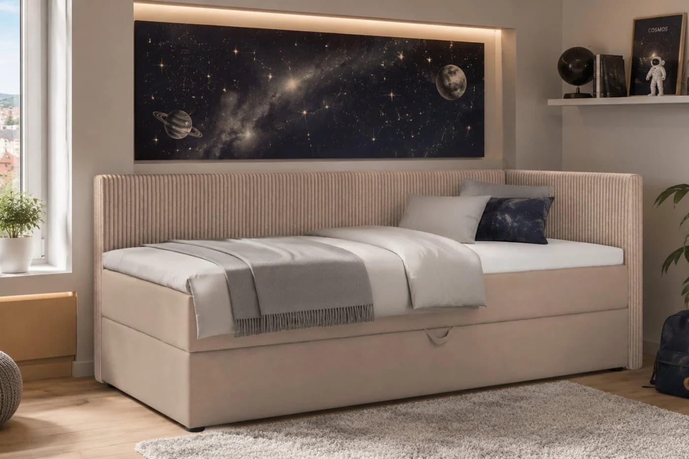 Deine Möbel 24 Boxspringbett RICO mit Bettkasten und Schlaffunktion