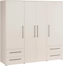 FORTE Kleiderschrank Mokkaris Beige 4 Türen 4 Schubladen Bild 2