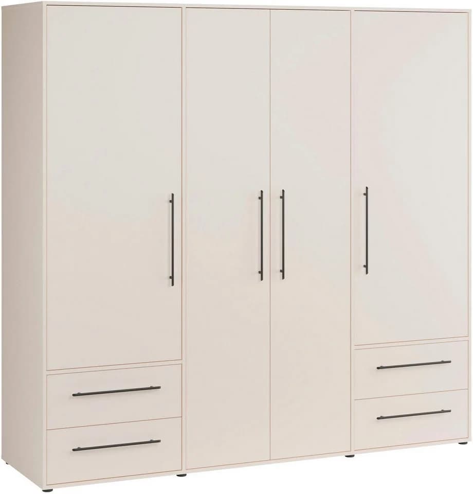 FORTE Kleiderschrank Mokkaris Beige 4 Türen 4 Schubladen - Bild 2