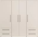 FORTE Kleiderschrank Mokkaris Beige 4 Türen 4 Schubladen Bild 3