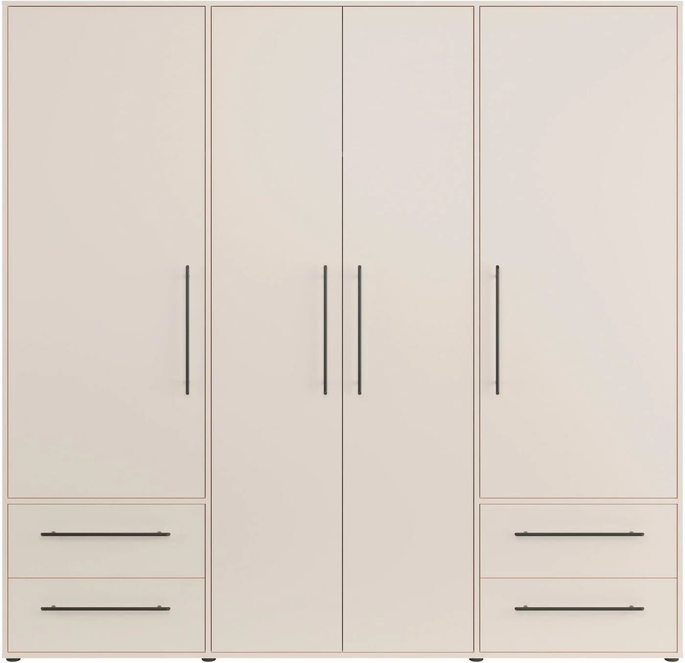 FORTE Kleiderschrank Mokkaris Beige 4 Türen 4 Schubladen - Bild 3