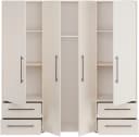 FORTE Kleiderschrank Mokkaris Beige 4 Türen 4 Schubladen Bild 4