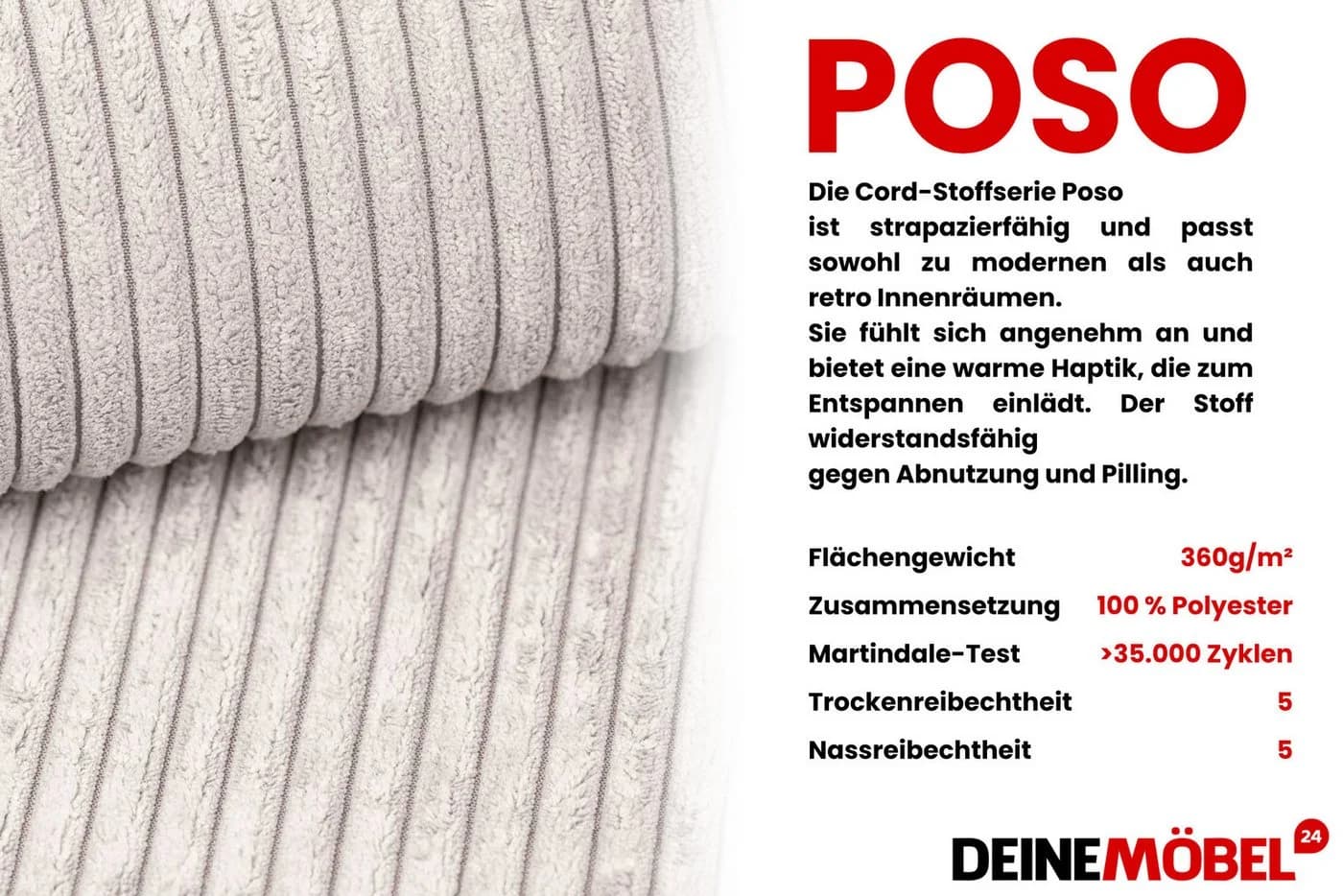 Deine Möbel 24 Boxspringbett WILL Cord mit Bettkästen & Matratzen - Bild 3