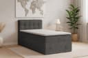 Deine Möbel 24 Boxspringbett JUNG 2 Cord-Stoff Grau mit Bettkasten & Topper Bild 1
