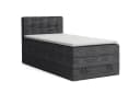 Deine Möbel 24 Boxspringbett JUNG 2 Cord-Stoff Grau mit Bettkasten & Topper Bild 2