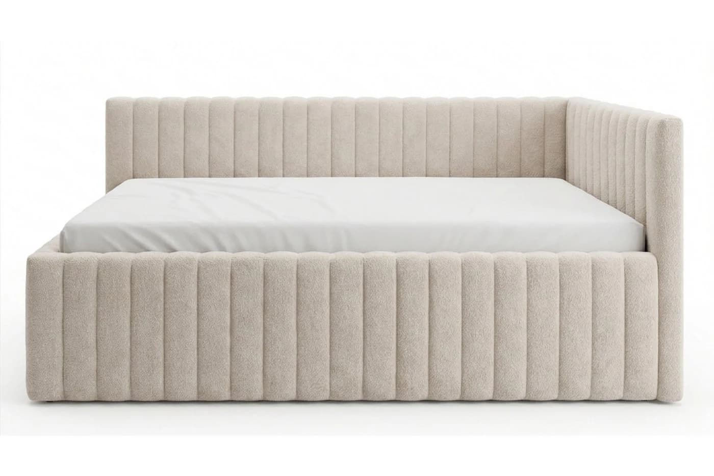 Deine Möbel 24 Polsterbett LUPO Beige mit Bettkasten
