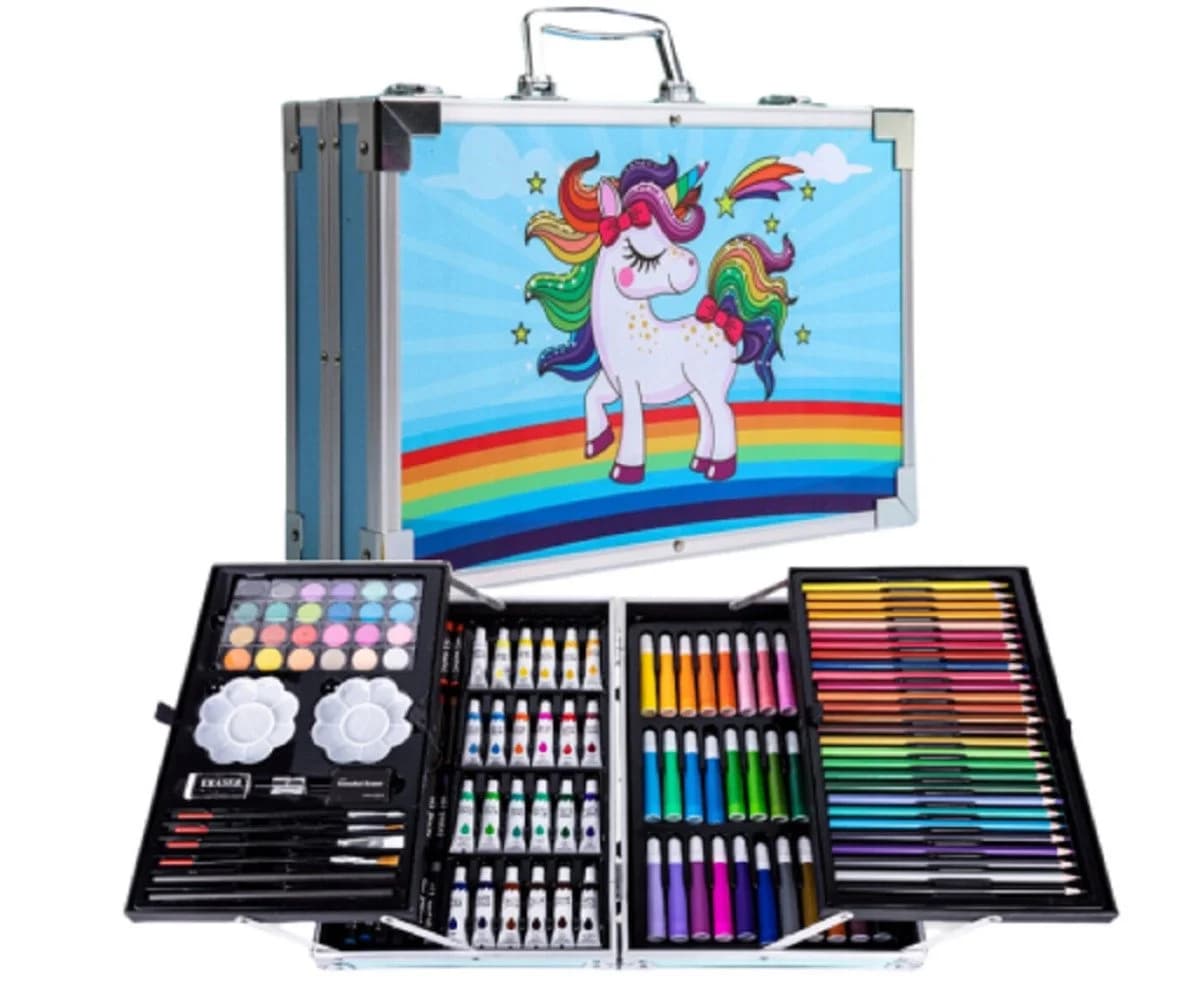 R2 Invest Kreativset Einhorn Kinder Malset 145-teilig Blau - Bild 2