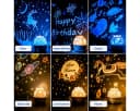 R2 Invest Nachtlicht Projektor Kinder LED Sternenhimmel mit 6 Motiven Weiß Bild 1
