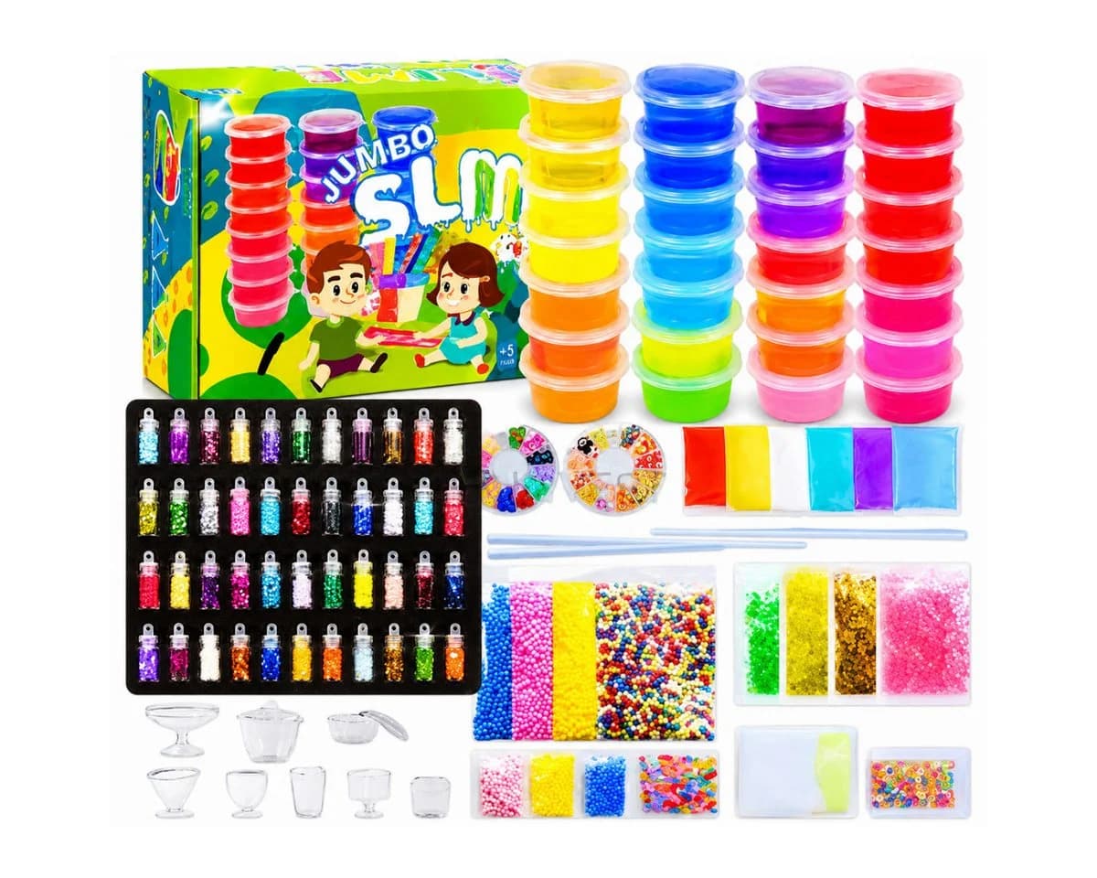 R2 Invest Slime XXL Kreativset mit Glitzer, Perlen, Formen und Werkzeug - Bild 3
