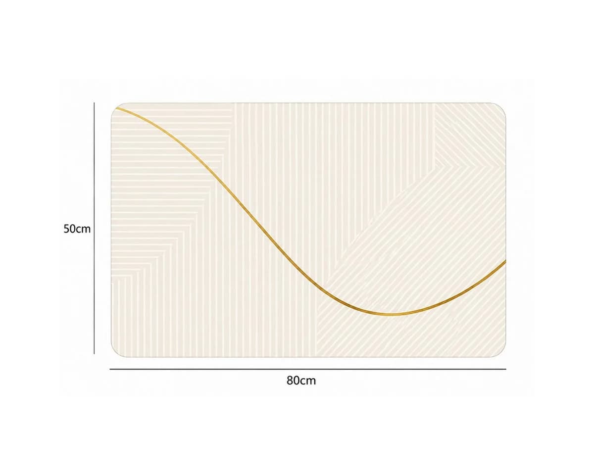 R2 Invest Badematte Beige Geometrisches Muster PVC Schaum