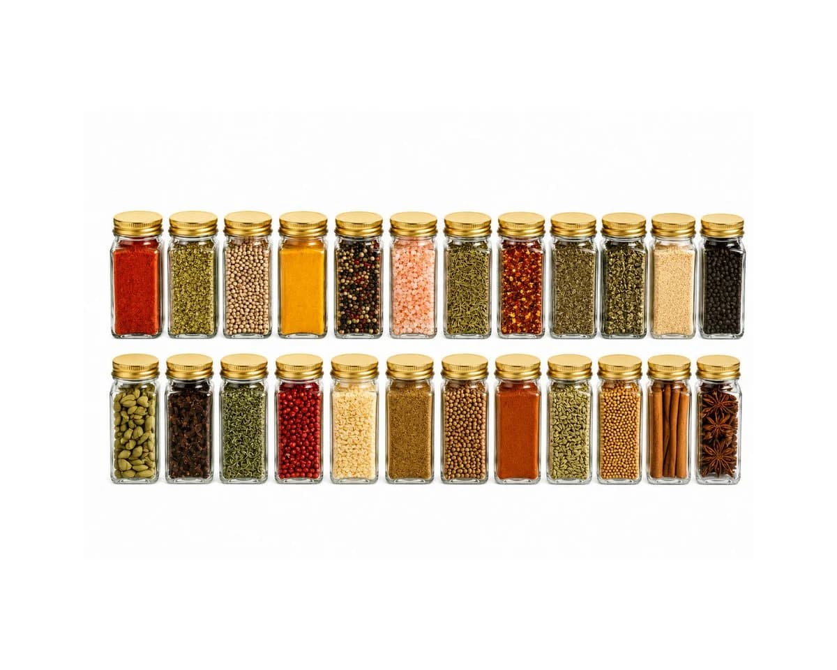 R2 Invest Gewürzglas Set 24-tlg. 120ml Glas mit Deckel - Bild 2