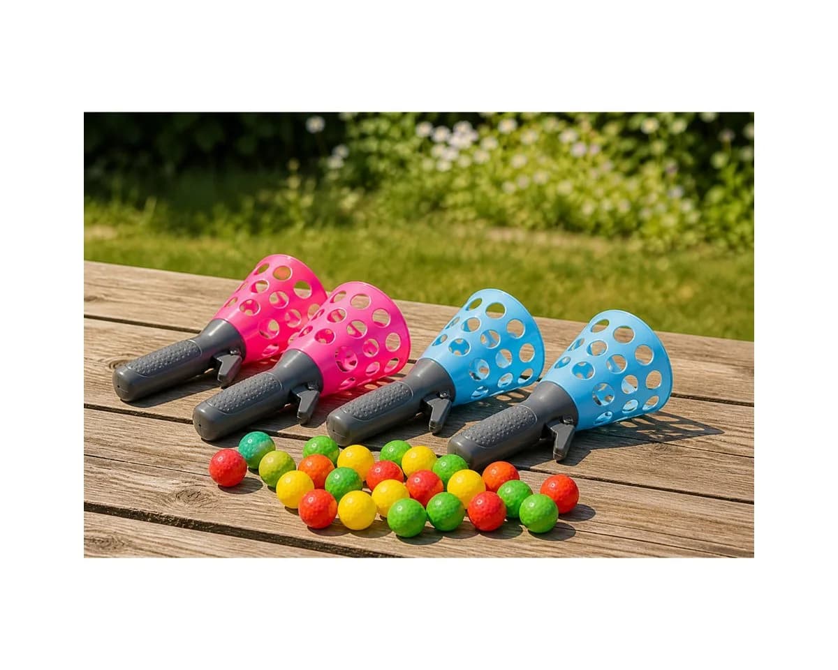 R2 Invest Fangspiel Set mit 4 Catchern und 20 Bällen
