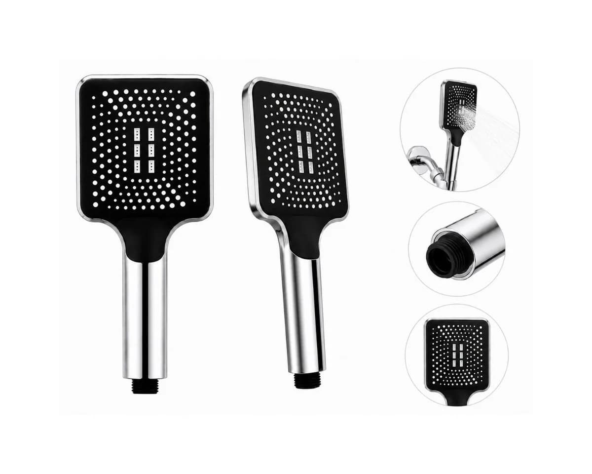 R2 Invest Handbrause 3 Strahlarten Universalanschluss 1/2 Zoll Silber