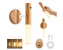 R2 Invest LED Wandleuchte mit Sensor USB-C Warmweiß Holzoptik Bild 1