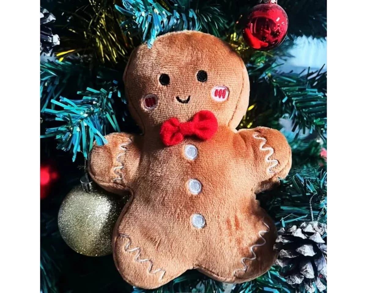 R2 Invest Lebkuchen Plüschfigur Weihnachtsdeko 28 cm Braun