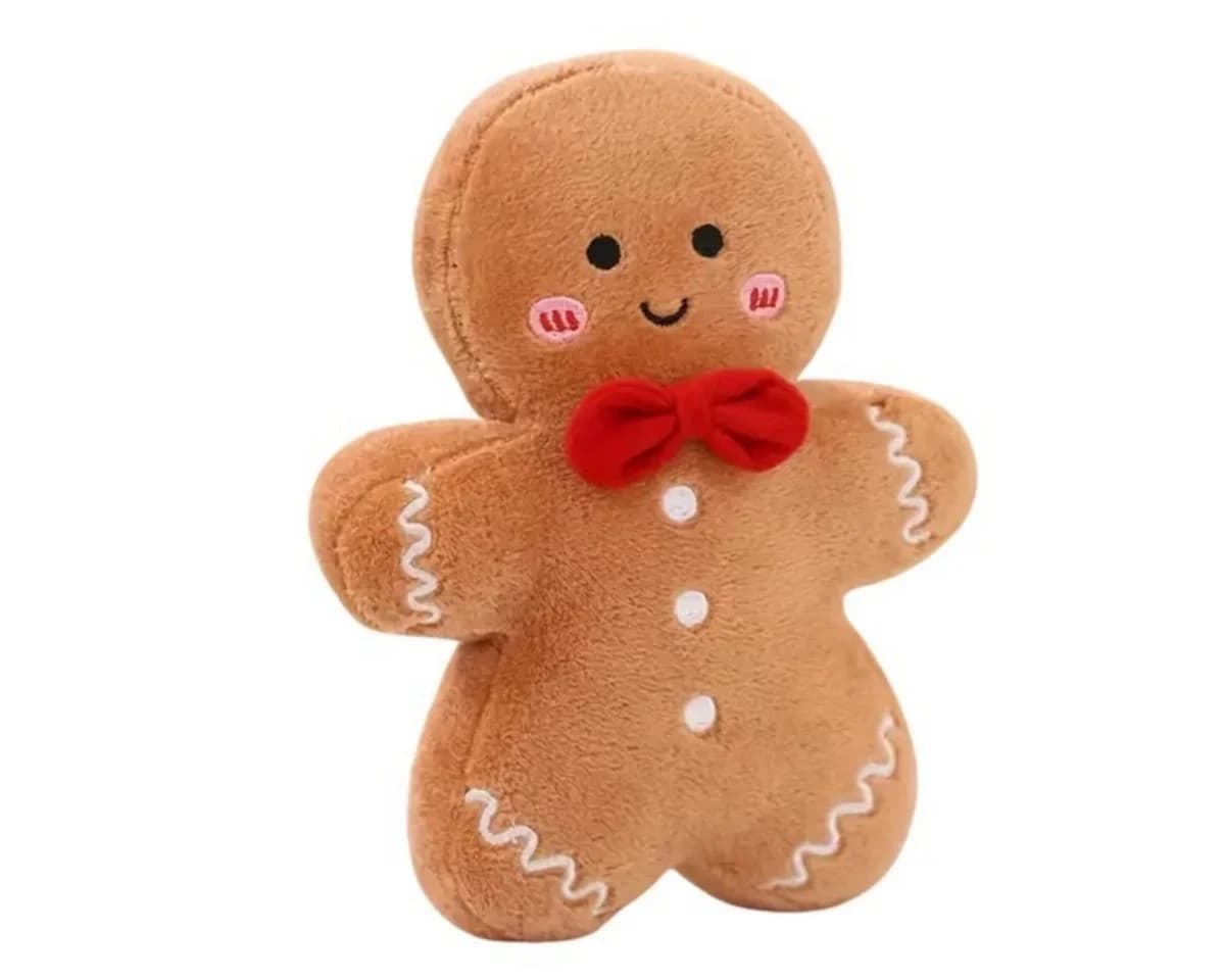R2 Invest Lebkuchen Plüschfigur Weihnachtsdeko 28 cm Braun - Bild 2