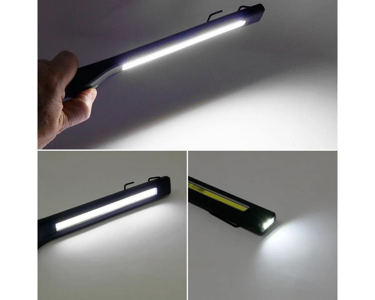 Virone LED Arbeitsleuchte mit Magnetfuß & Haken, schwarz, kaltweiß