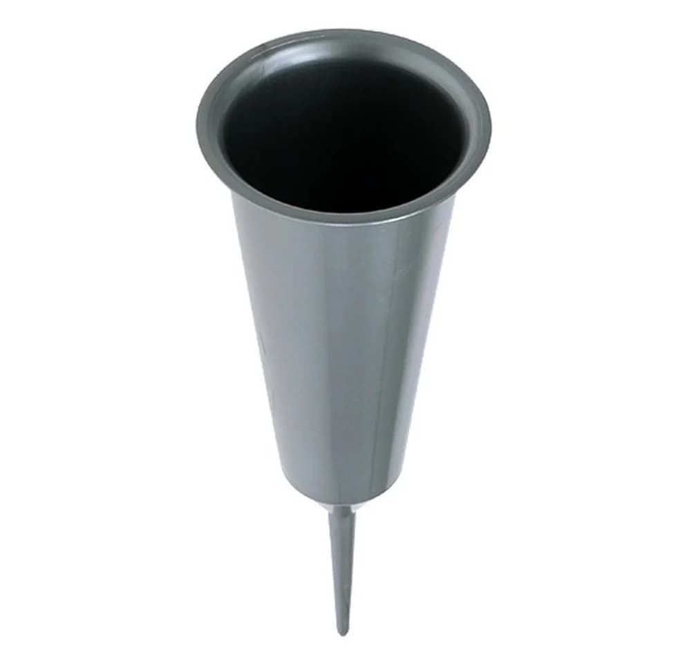 Florists Products Bodenvase Elegante Friedhofsblumenvase Silber - Bild 3