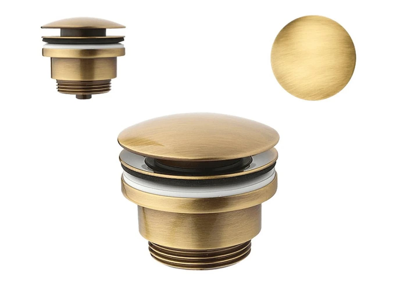 TRIZERATOP Waschbeckenstöpsel Pop-Up Antikbronze Messing Retro
