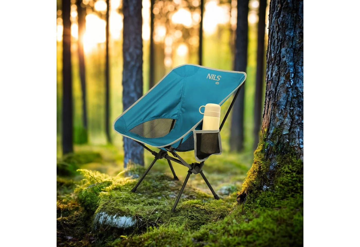 NILS CAMP Campingstuhl Ultraleicht Faltstuhl Blau 0,8 kg