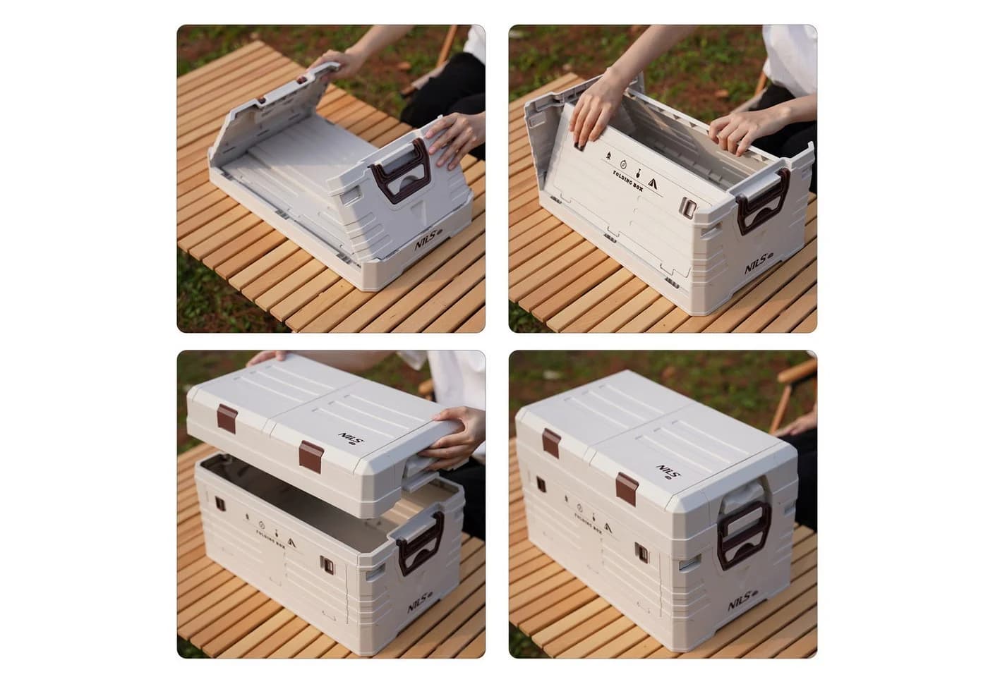 NILS CAMP Aufbewahrungsbox 2in1 Faltbar 50L Camping Outdoor