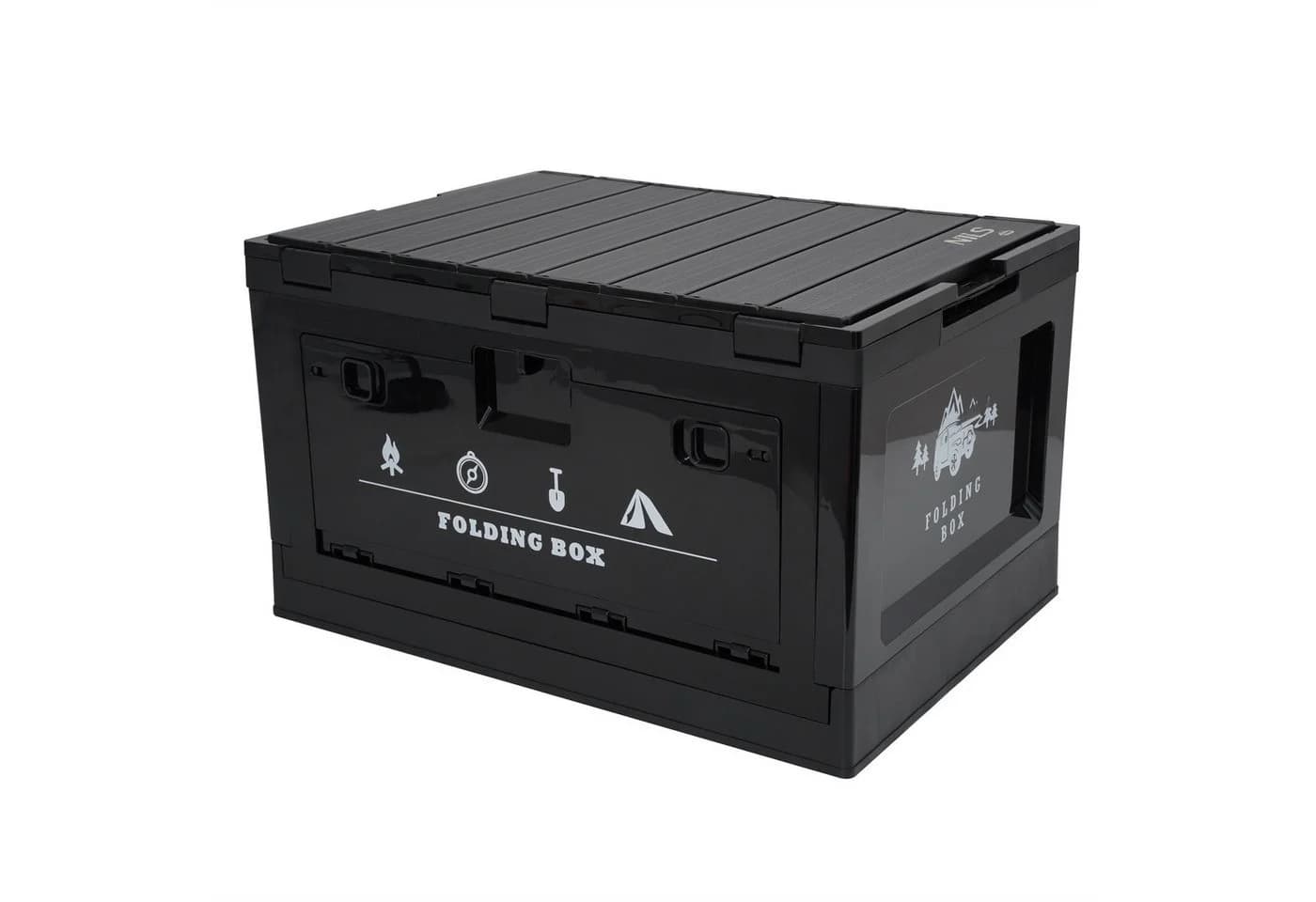 NILS CAMP Aufbewahrungsbox 2in1 Klappbar 50L mit Arbeitsfläche
