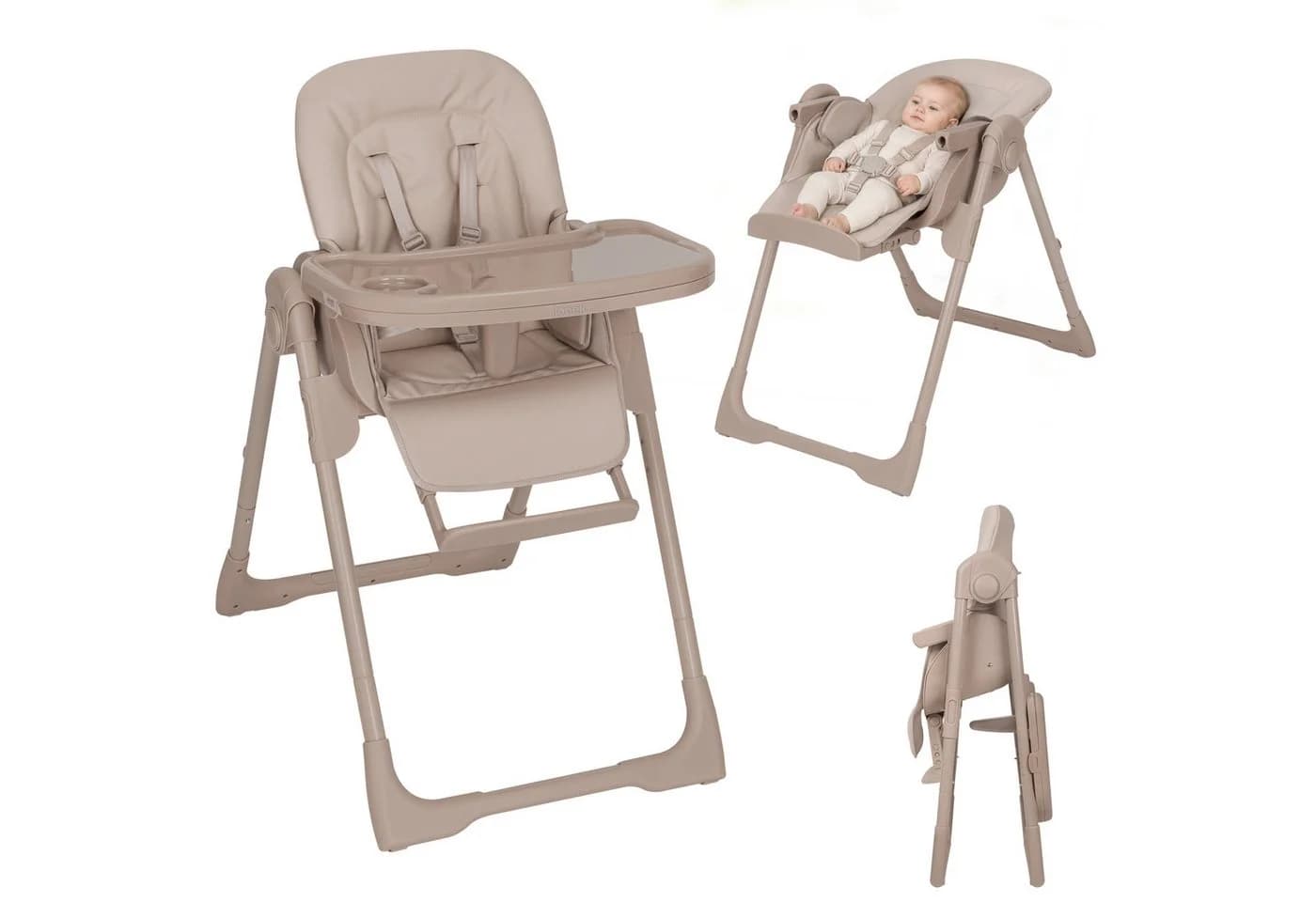 Lionelo Hochstuhl LINN PLUS Set Beige 2in1 Liegefunktion 6 Höhen - Bild 2