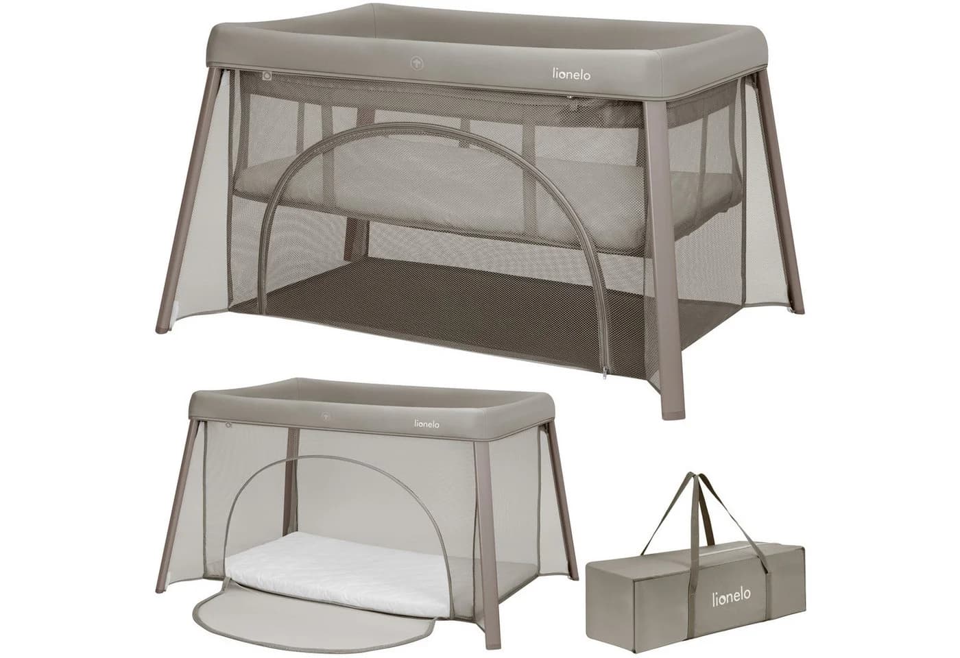 Lionelo Baby-Reisebett MILA Beige 2-in-1 mit Matratze - Bild 2